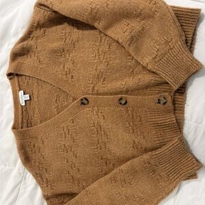 Topshop Camel Button-Up Cardigan